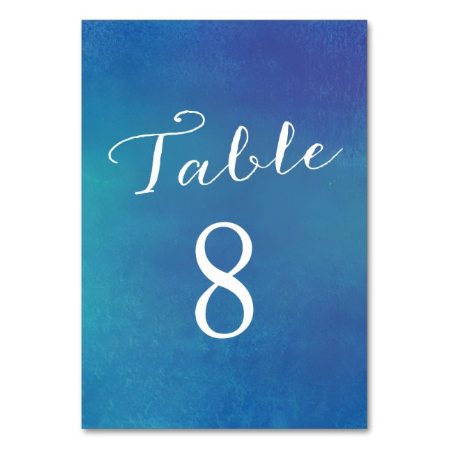Pure Love Table Number Cards / Ocean Blue (Front)