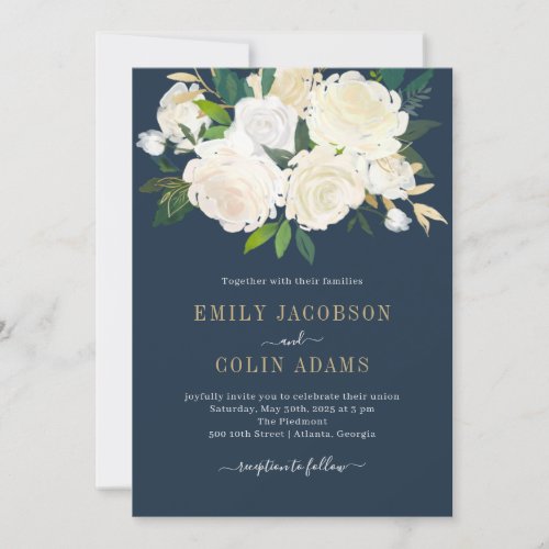 Pure Love Watercolor Floral Wedding Invitation PLC