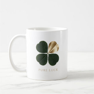 Pure Luck Gilded Clover Luxe Minimalist Coffee Mug