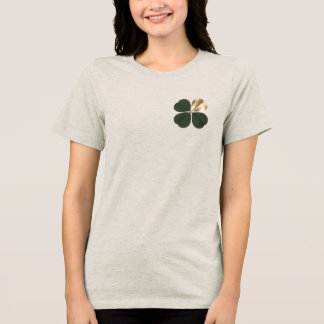 Pure Luck Gilded Clover Luxe Minimalist Womens Tri-Blend Shirt