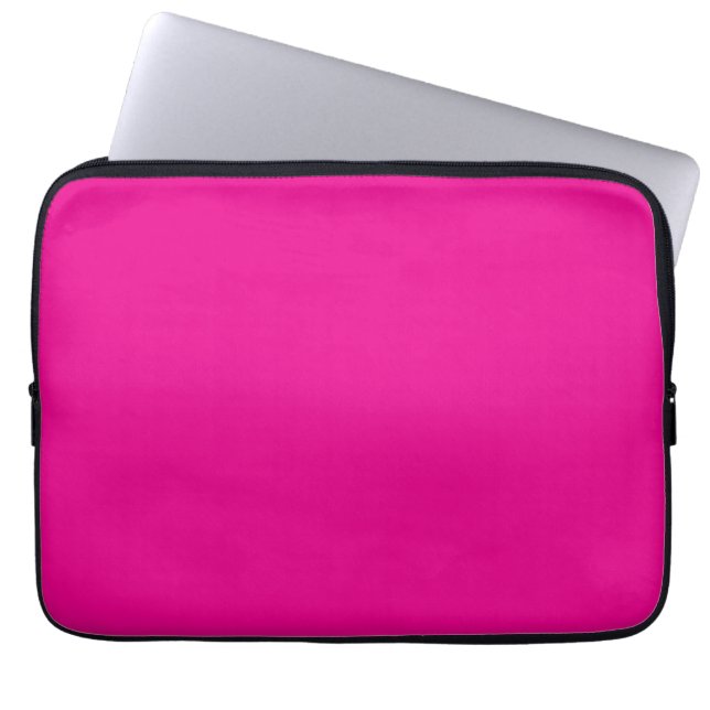 Pure Magenta Pink Solid Laptop Sleeve (Front)