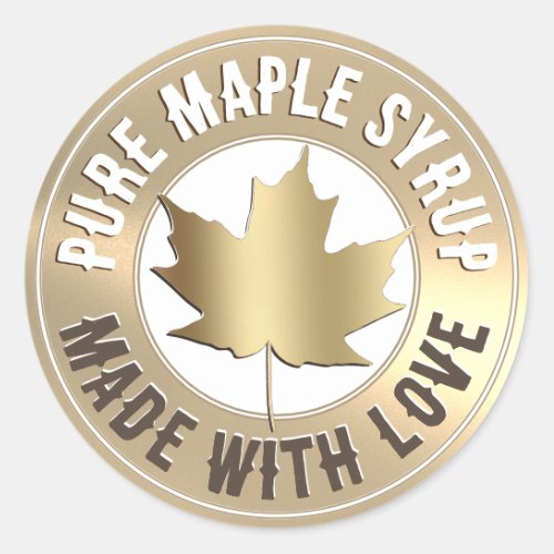 Pure Maple Syrup Label Sugarmakerâs Name Gold Leaf