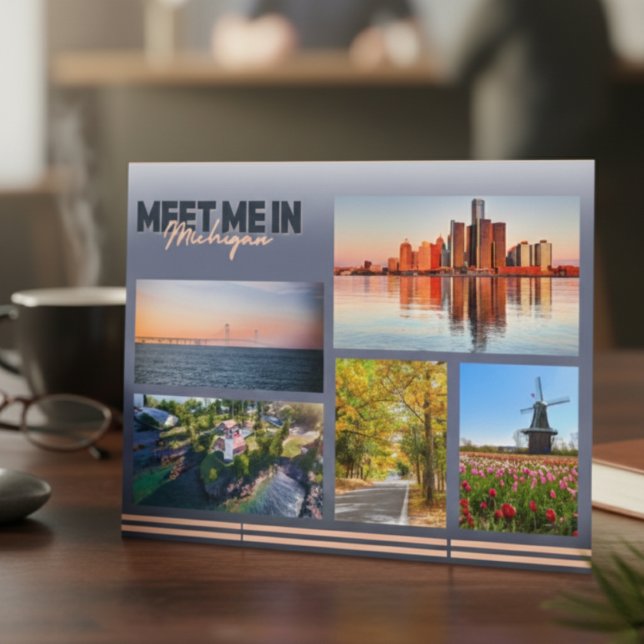 Pure Michigan Landmarks Postcard (Every Michigan icon in one place.)