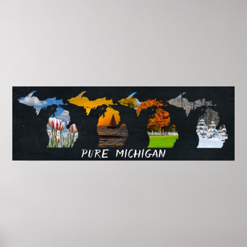 Pure Michigan Seasons Artwork Poster