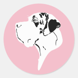 Pure Modern Minimalist Great Dane Classic Round Sticker