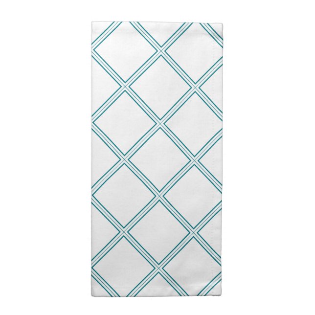 Pure Modern White Diamonds Pattern Custom Napkin (Half Fold)