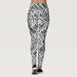 Pure Nudism, Naturist/Nudist, Black and White Leggings | Zazzle
