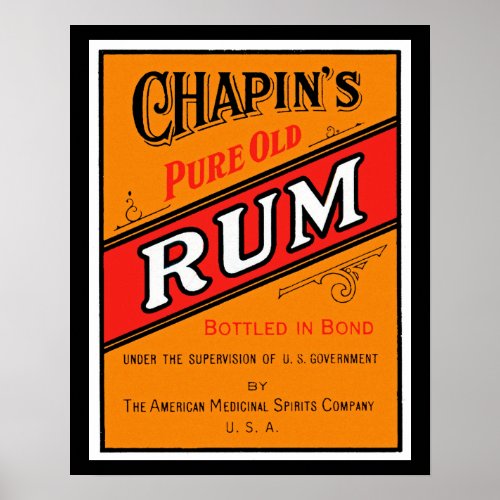 Pure Old Rum Label Chapters Poster