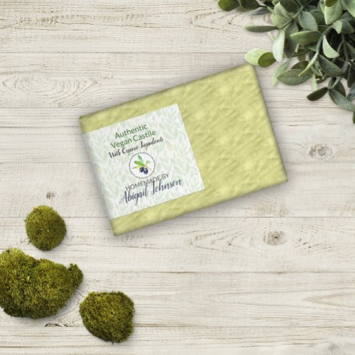 Pure Olive Oil Handmade Homemade Soap Scrub Label