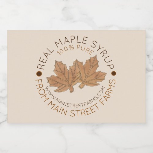 Pure Organic Maple Sugar Syrup Candy Leaf Leaves Food Label