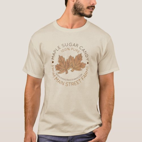 Pure Organic Maple Sugar Syrup Candy Leaf Leaves T_Shirt
