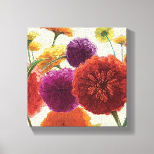 Pure Palette Zinnias Canvas Print (Front)