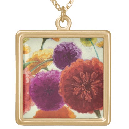 Pure Palette Zinnias Gold Plated Necklace