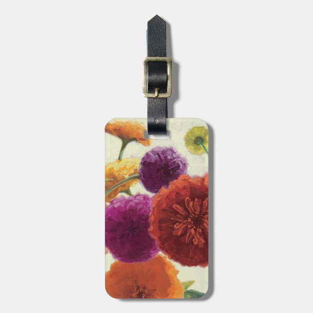 Pure Palette Zinnias Luggage Tag (Front Vertical)