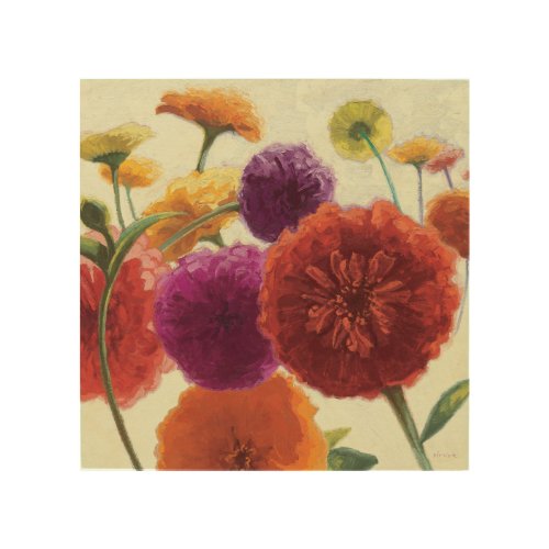 Pure Palette Zinnias Wood Wall Decor