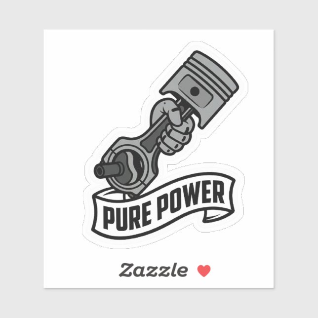 Pure Power Piston Biker Hand Motorcycle Vinyl Sticker (Sheet)