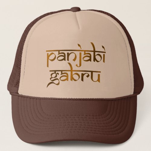 pure punjabi gabru india pride punjab design trucker hat