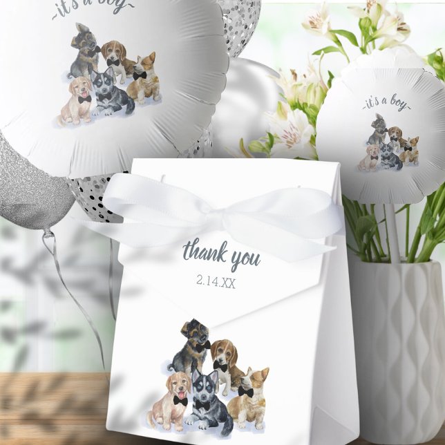 Pure Puppy | Black Tie Elegant Cute Baby Shower Favor Boxes (Pure Puppy | Black Tie Elegant Cute Baby Shower Favor Boxes)