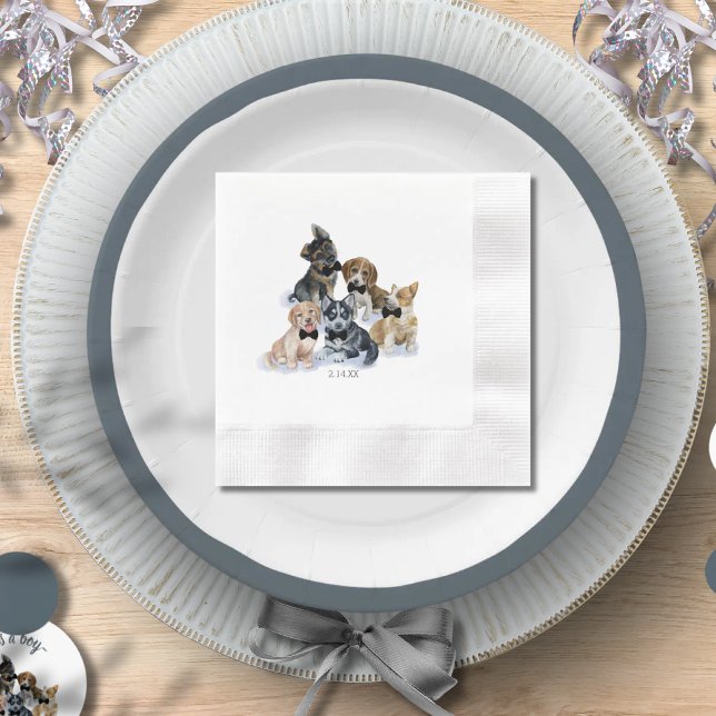 Pure Puppy | Black Tie Elegant Cute Baby Shower Napkins (Pure Puppy | Black Tie Elegant Cute Baby Shower Napkins)