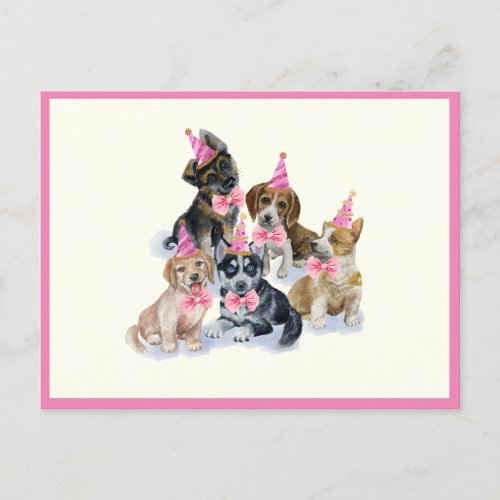 Pure Puppy  Dog Theme Birthday Thank You Note Postcard