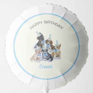 Pure Puppy Dogs Theme Blue Birthday Decorations Balloon