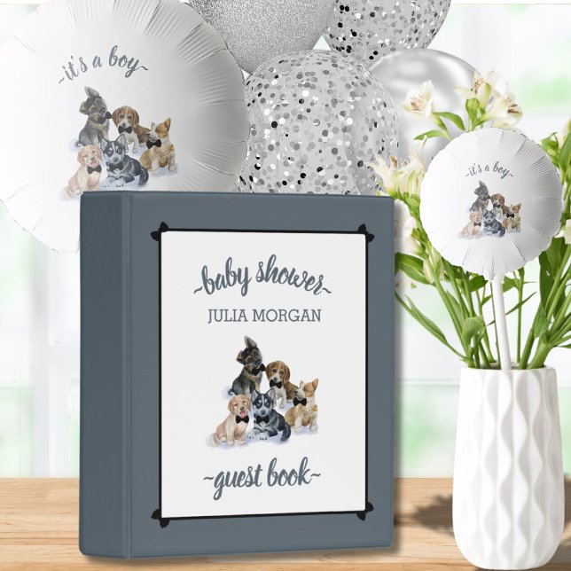 Pure Puppy | Elegant Cute Baby Shower Guest Book Mini Binder (Pure Puppy | Elegant Cute Baby Shower Guest Book Mini Binder)
