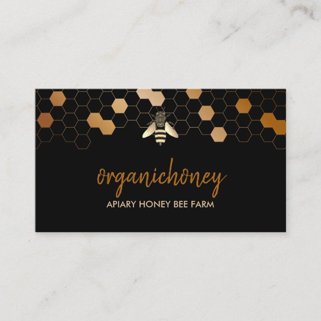 Pure Raw Honey Bee Apiarist Business Card (Front)