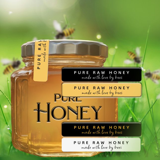 PURE RAW HONEY MADE WITH LOVE BY BEES MINI LABEL (Creator Uploaded)