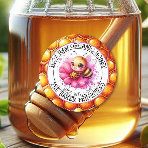 Pure Raw Organic Honey Made with Love Food Labels