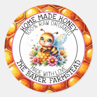Pure Raw Organic Honey Made with Love Food Labels