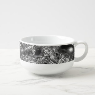 PURE SILVER Abstract Pattern + your text Soup Mug