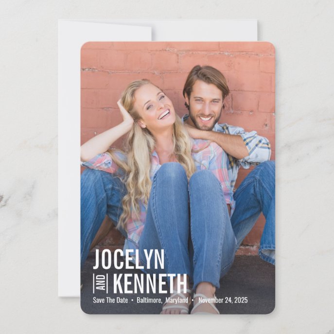 Pure Simplicity EDITABLE COLOR Save The Date Card