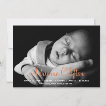 Pure Simply Baby Statistic Birth Announcement by FidesDesign at Zazzle