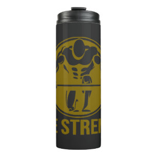 Pure Strength Powerlifting Logo – Gold Edition Gym Thermal Tumbler
