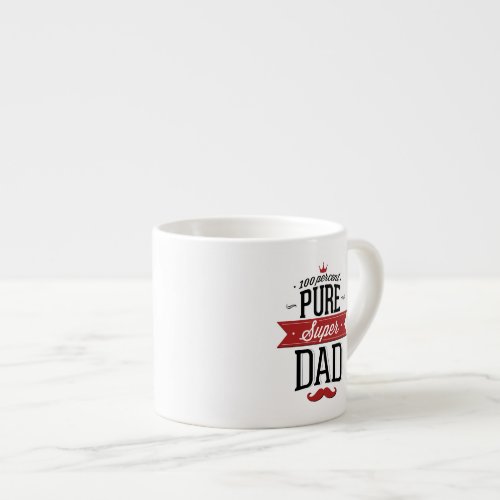 Pure Super Dad Moustache Red and Black Espresso Cup