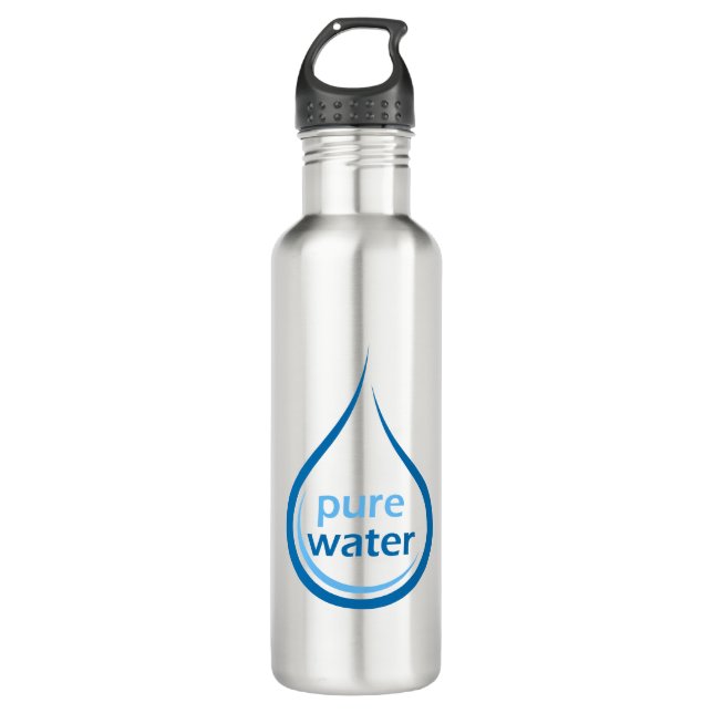 Pure Water Bottle, Stainless Steel, 24 oz Stainless Steel Water Bottle (Front)