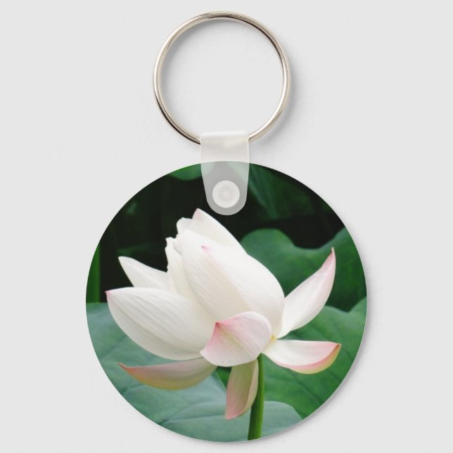 Pure Water Lily with Pink Tips Keychain (Front)