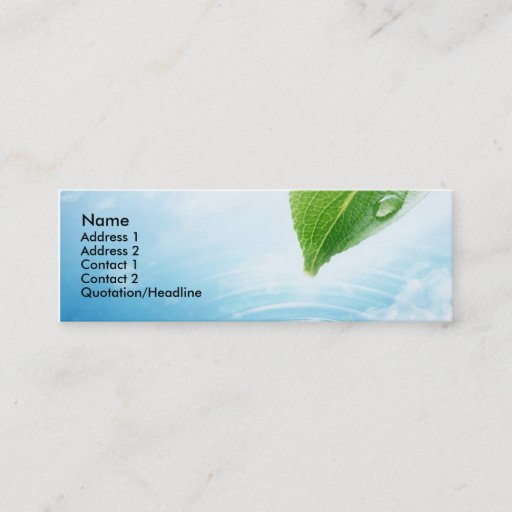 Customizable Pure Water profile card template Business Card Template