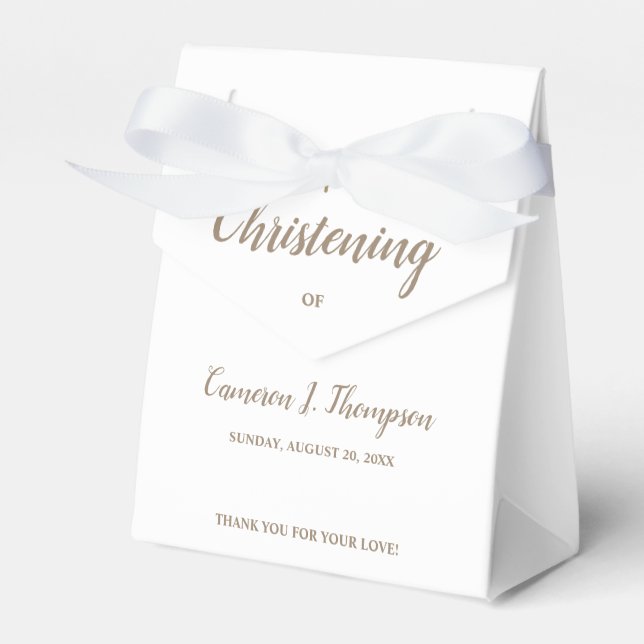 Pure white cross Christening Thank you  Favor Boxes (Front Side)