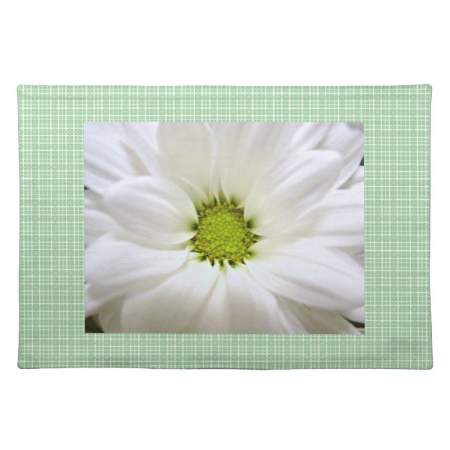 pure white daisy flower placemat (Front)