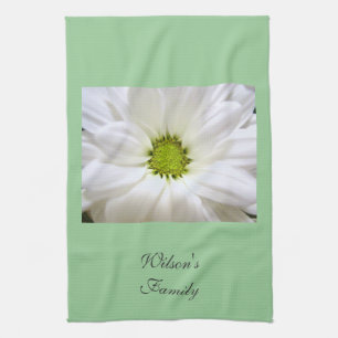 pure white daisy flower towel