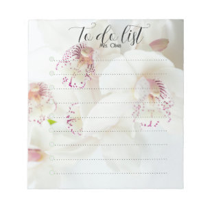 Pure White Floral Aesthetic Holiday To-Do List Not Notepad