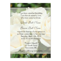 Pure white rose flowers Christian wedding Card