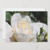 Pure white rose flowers Christian wedding Invitation (Back)