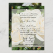 Pure white rose flowers Christian wedding Invitation (Front/Back)