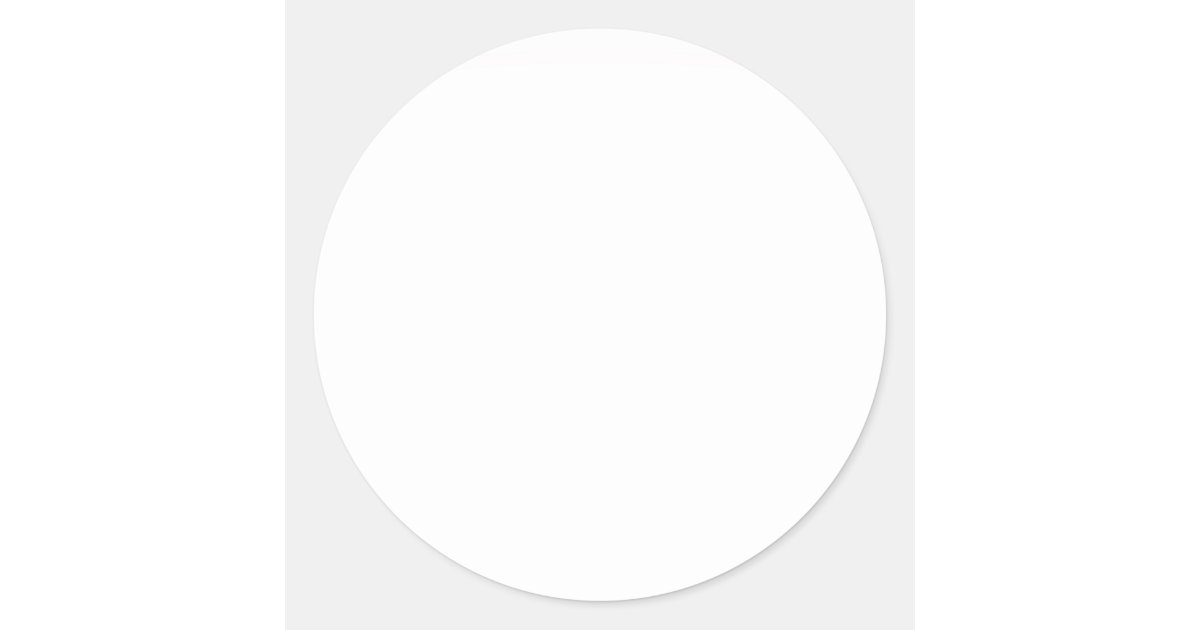 White Circle Sticker Pattern Pure White Solid Color Classic Round Sticker | Zazzle