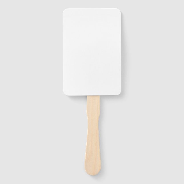 Pure White Solid Color Hand Fan (Front)
