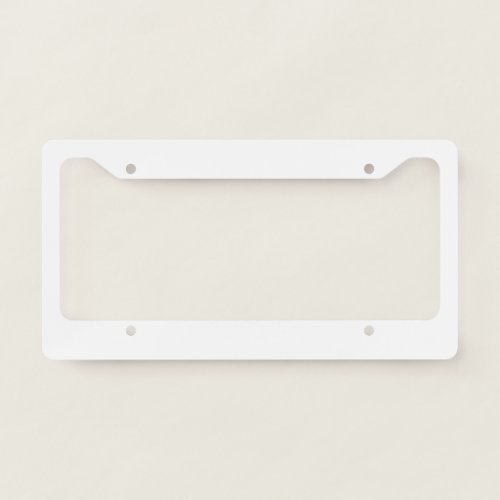 Pure White Solid Color License Plate Frame