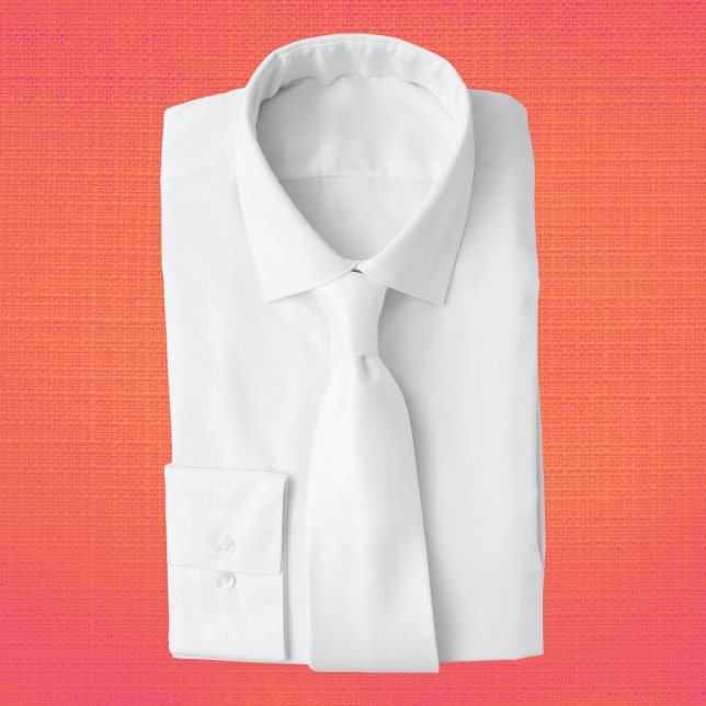 Pure White Solid Color Neck Tie (Creator Uploaded)