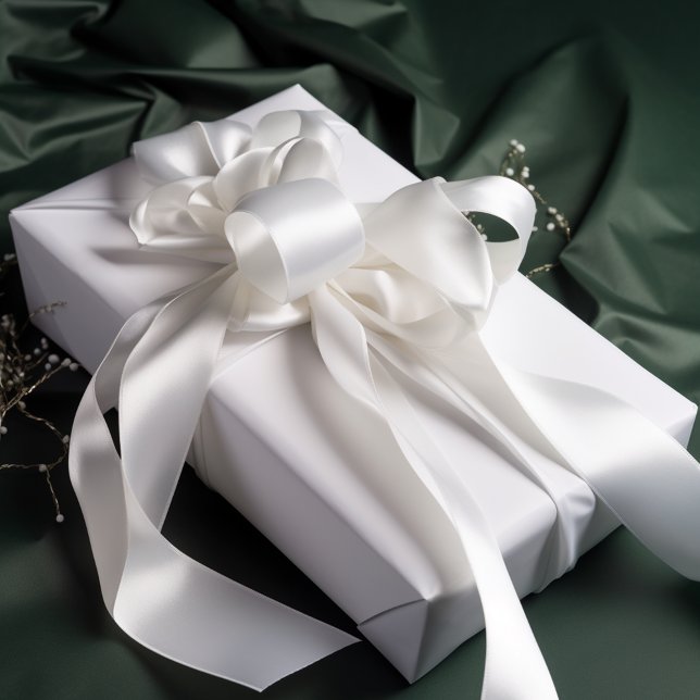 Pure White Solid Color Satin Ribbon (Creator Uploaded)